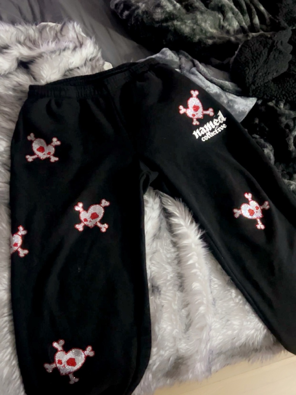 named collectice fatal rhinestone sweatpants